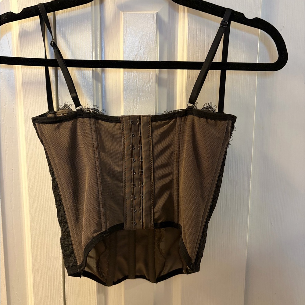Urban Outfitters Black Lace Bustier Top - Picture 2 of 3